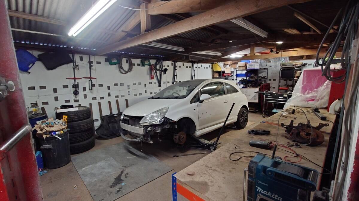 Vehicle raised for body and mechanical repair